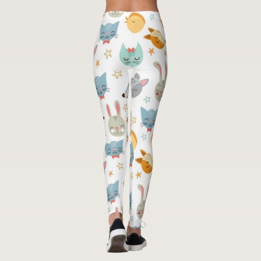 Happy Forrest Animals Pattern Leggings (Achterkant)