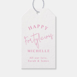Happy Fortylicious 40th Birthday Party Pink Girly Cadeaulabel