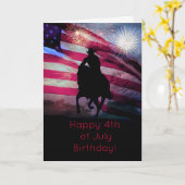 Happy Fourth of Juli Birthday Kaart (Gele Bloem)