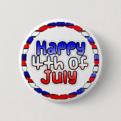 Happy Fourth of Juli Button (Voorkant)