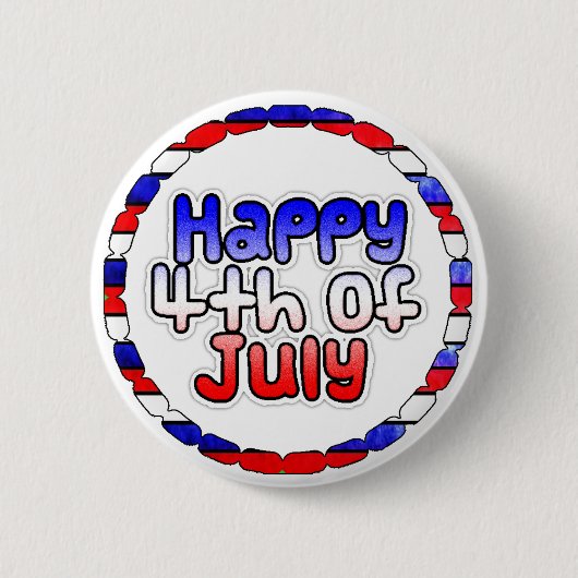 Happy Fourth of Juli Button (Voorkant)