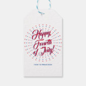 Happy Fourth of Juli het vuurwerkdouane van het ma Cadeaulabel (Achterkant)