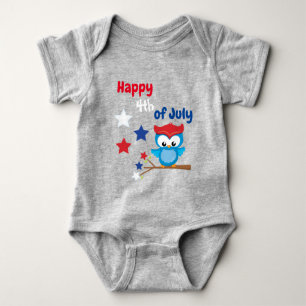 Happy Fourth of Juli Patriotic Owl Romper