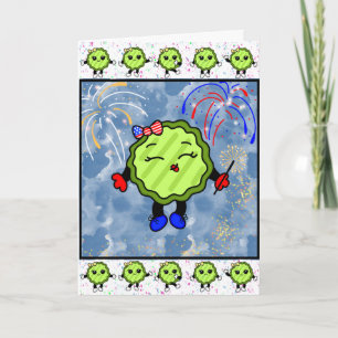 Happy Fourth of Juli Pickle Funny Holiday Kaart