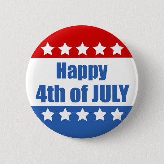 Happy Fourth of Juli Ronde Button 5,7 Cm (Voorkant)