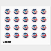 Happy Fourth of July Gepersonaliseerd Ronde Sticker (Vel)