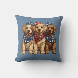 Happy Fourth of July Golden Retriever Honden Kussen