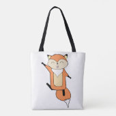Happy Fox Canvas tas (Achterkant)