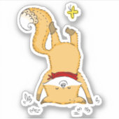 Happy Fox en Vlinder Vriend Illustratie Sticker (Voorkant)