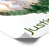 Happy Fox Personalized Child Room Woodland Poster (Hoek)