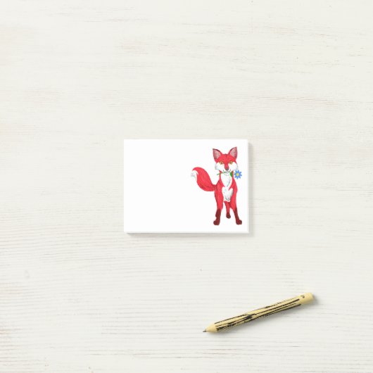 Happy Fox Post-it® Notes (Op bureau)