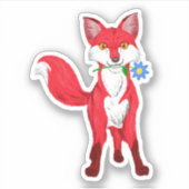 Happy Fox Sticker (Voorkant)