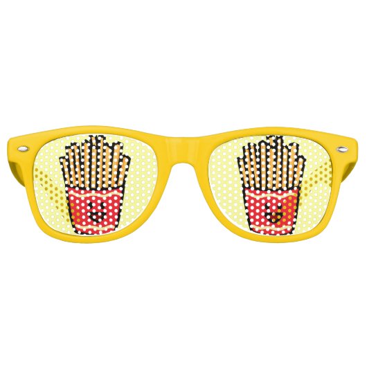 Happy French Fries Retro Zonnebril (Voorkant)
