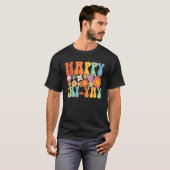 Happy Fri Yay Friday  Fun Teacher Groovy T-shirt (Voorkant volledig)