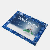 Happy Friendly Snowman Doormat Deurmat (Schuin)