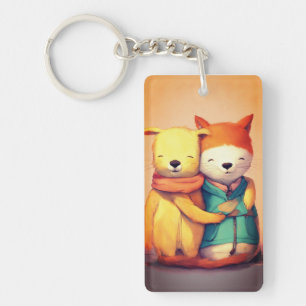 Happy Friends Knuffelen Acryl sleutelhanger
