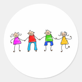 Happy Friends Ronde Sticker