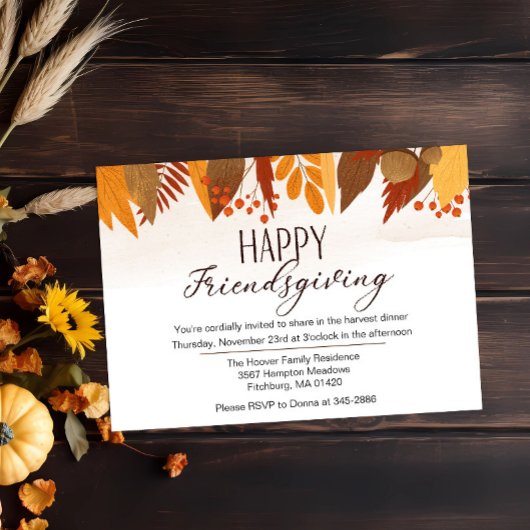 Happy Friendsgiving Herfst verlaat het diner Kaart