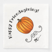 Happy Friendsgiving pompoen eenvoudig Servet (Voorkant)