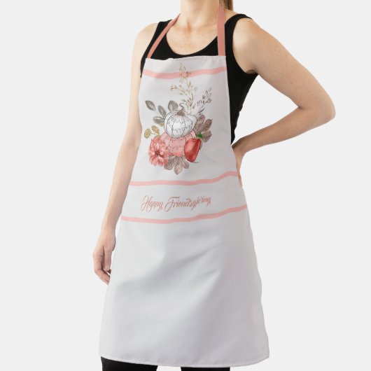 Happy Friendsgiving Pumpkin Apron Schort (Insitu)