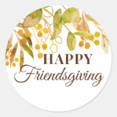 Happy Friendsgiving Ronde Sticker (Voorkant)