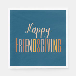 Happy Friendsgiving Thanksgiving Typografie Herfst Servet