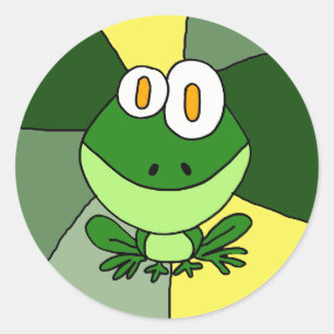 Happy Frog Art Ronde Sticker