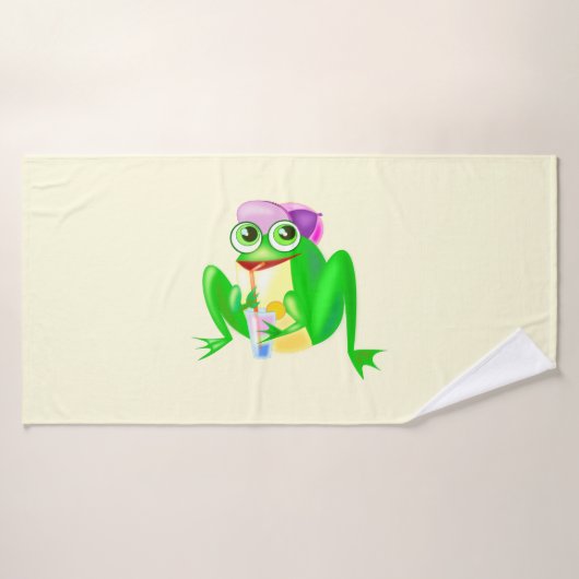 Happy Frog Funny Badhanddoek (Badhanddoek)