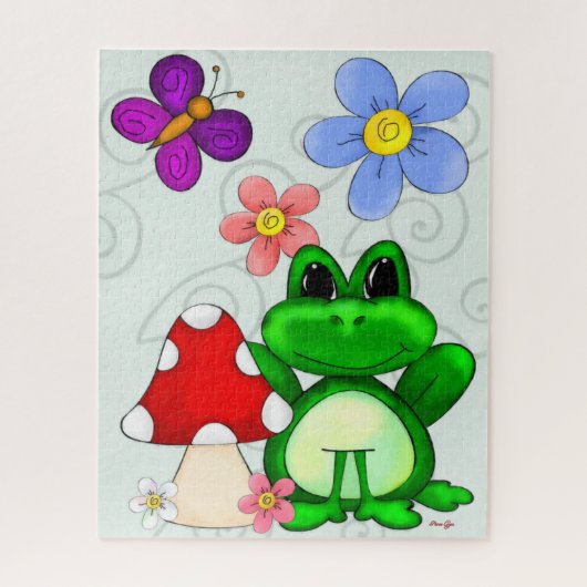 Happy Frog in lente Legpuzzel (Verticaal)