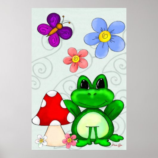Happy Frog in lente Poster (Voorkant)