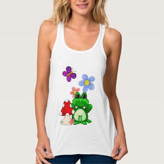 Happy Frog in lente Tanktop (Voorkant)