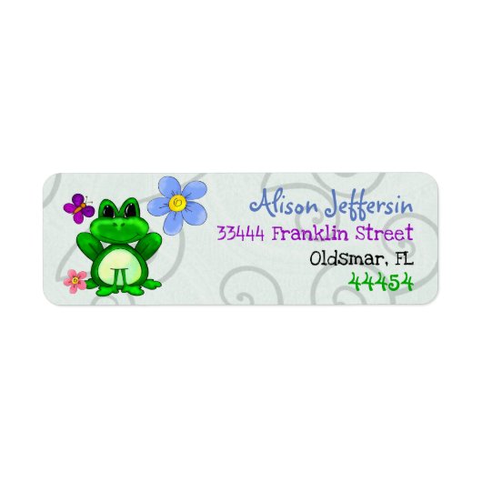 Happy Frog in Spring RETURN ADDRESS Etiket (Voorkant)