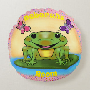 Happy Frog Round Pillow Rond Kussen