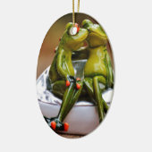 Happy Frogs Keramisch Ornament (Links)