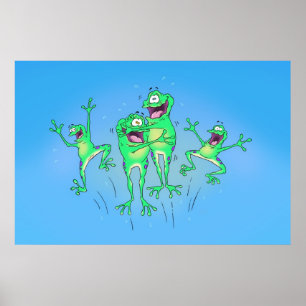 Happy Frogs-Poster Poster