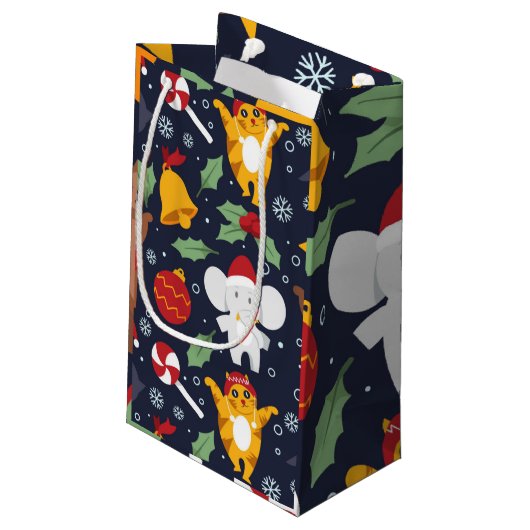 Happy Fun-kerstpatroon Klein Cadeauzakje (Achterkant Gekanteld)