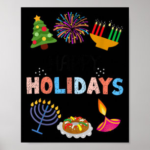 Happy Funny Feestdagen Diwali Kwanzaa Hanukkah Chr Poster