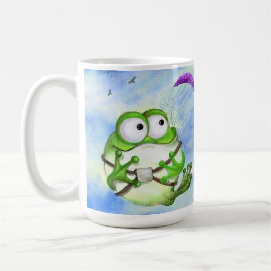 Happy Funny Frog Paraglider Mug (Gauche)