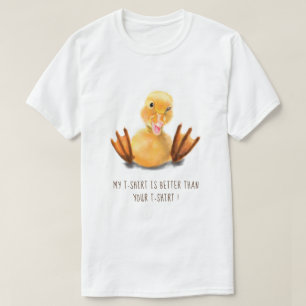 Happy Funny Yellow Duck Playful Wink - voeg tekst  T-shirt