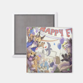 Happy furry con Magnet Magneet (Voorkant / Achterkant)