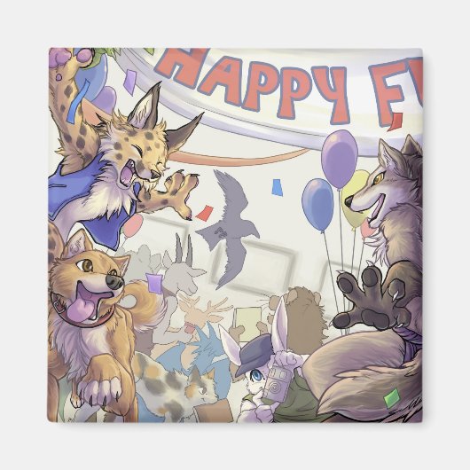 Happy furry con Magnet Magneet (Voorkant)