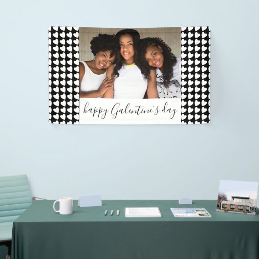 Happy Galentine's Day Black Heart Photo Friend Spandoek (Beurs)