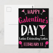 Happy Galentine's Day Februari 13 Briefkaart (Voorkant / Achterkant)