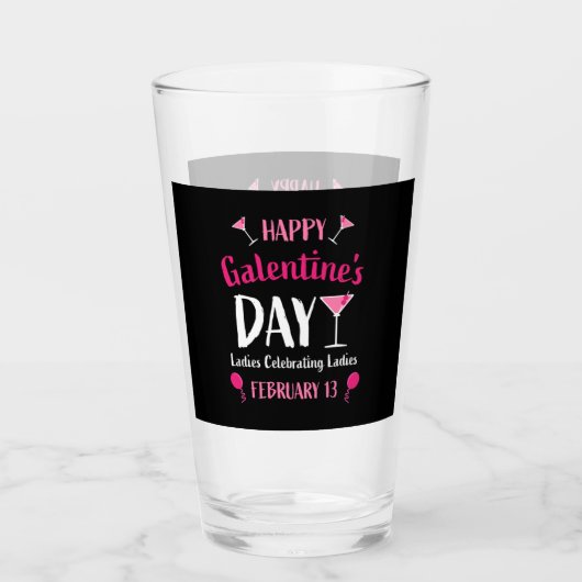 Happy Galentine's Day Februari 13 Glas (Voorkant)