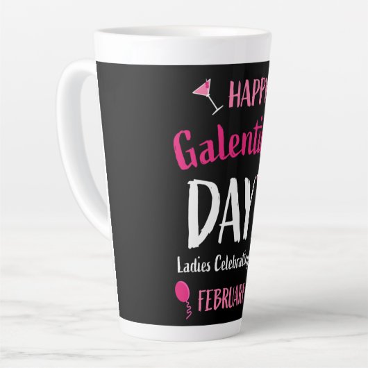 Happy Galentine's Day Februari 13 Latte Mok (Linkerhoek)