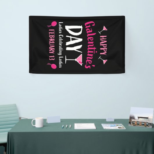 Happy Galentine's Day Februari 13 Spandoek (Beurs)
