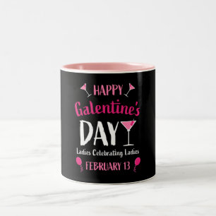 Happy Galentine's Day Februari 13 Tweekleurige Koffiemok