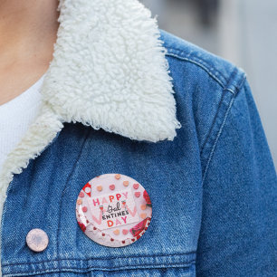 Happy Galentine's Day Food & Spirits Party Ronde Button 5,7 Cm