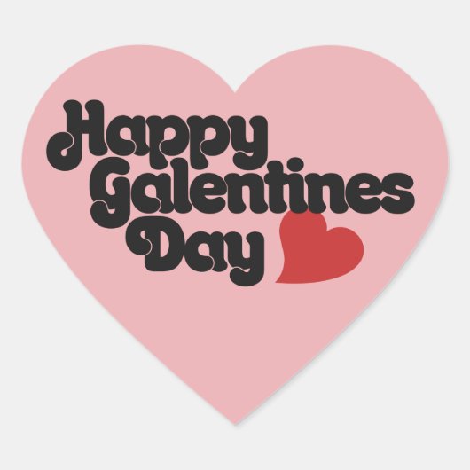 Happy Galentines Day Hart Sticker (Voorkant)