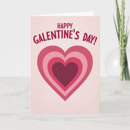 Happy Galentines Day Layered Heart Card Kaart (Voorkant)